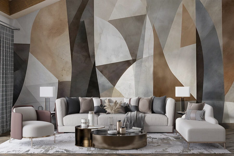Pared con diferentes colores y formas