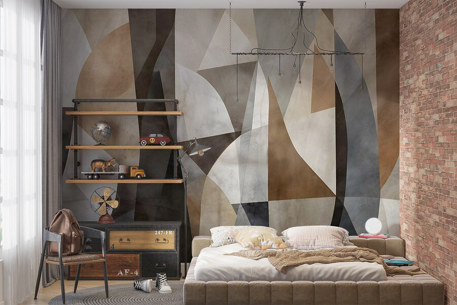 Pared con diferentes colores y formas