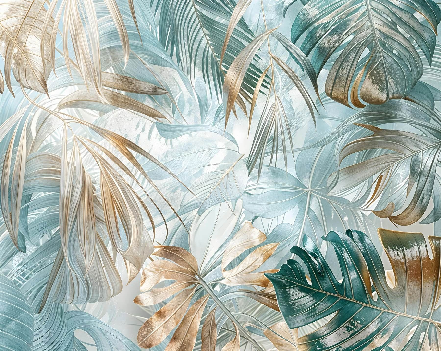 Delicate leaves in soft hues