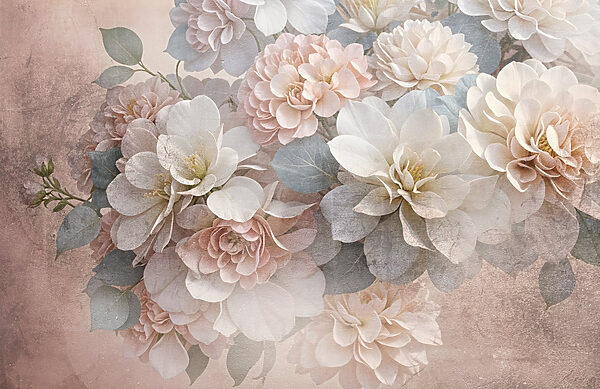 Grupo de flores blancas y rosas Grupo de flores blancas y rosas