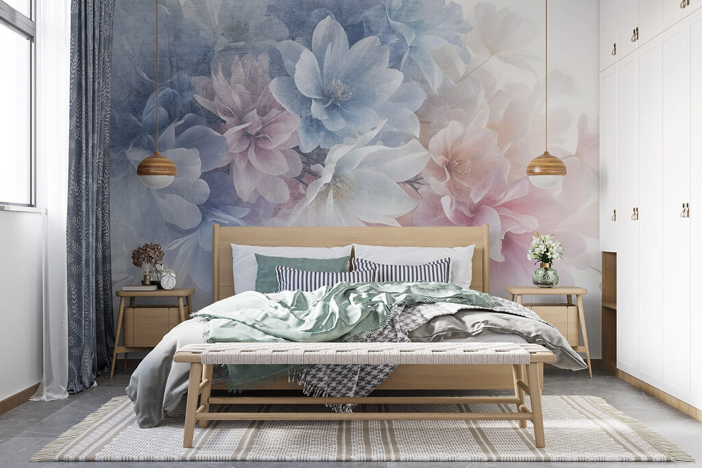 Bunch of flowers on a white surface Bunch of flowers on a white surface