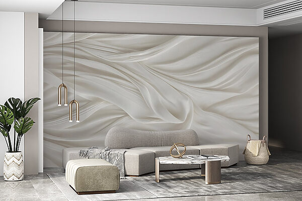 White fabric with folds