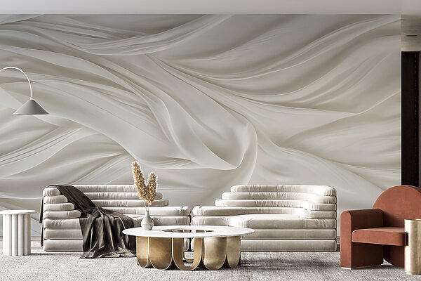 White fabric with folds