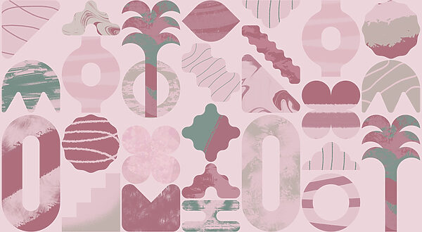 Fondo rosa y verde con diferentes formas Fondo rosa y verde con diferentes formas