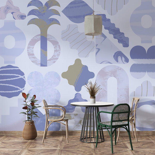 Fondo azul y blanco con diferentes formas Fondo azul y blanco con diferentes formas