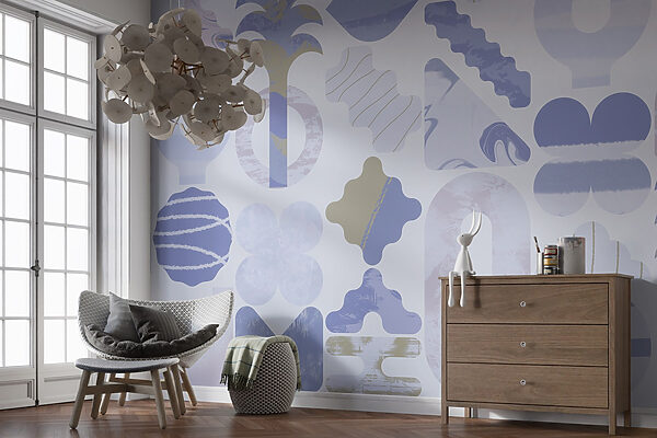 Fondo azul y blanco con diferentes formas Fondo azul y blanco con diferentes formas