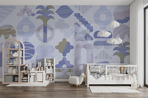 Fondo azul y blanco con diferentes formas Fondo azul y blanco con diferentes formas