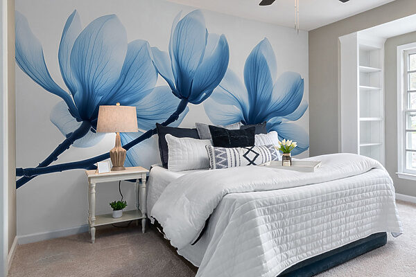 Fotomurales Fotomurales Delicados pétalos azules en suave floración (SKU: w02633)