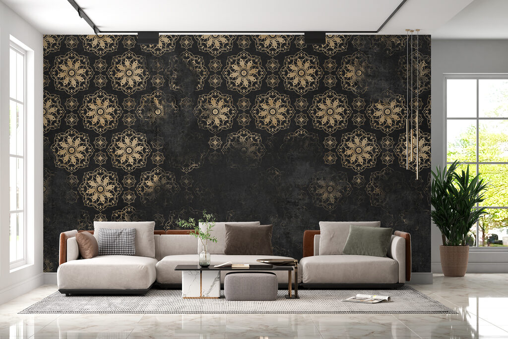 Intricate patterns on a dark background