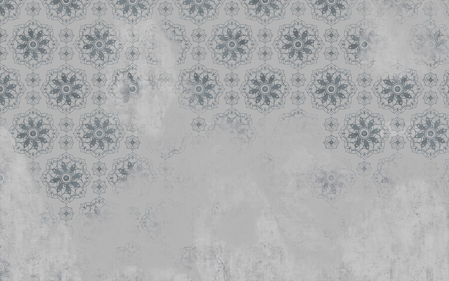 Papel pintado gris y blanco con motivos