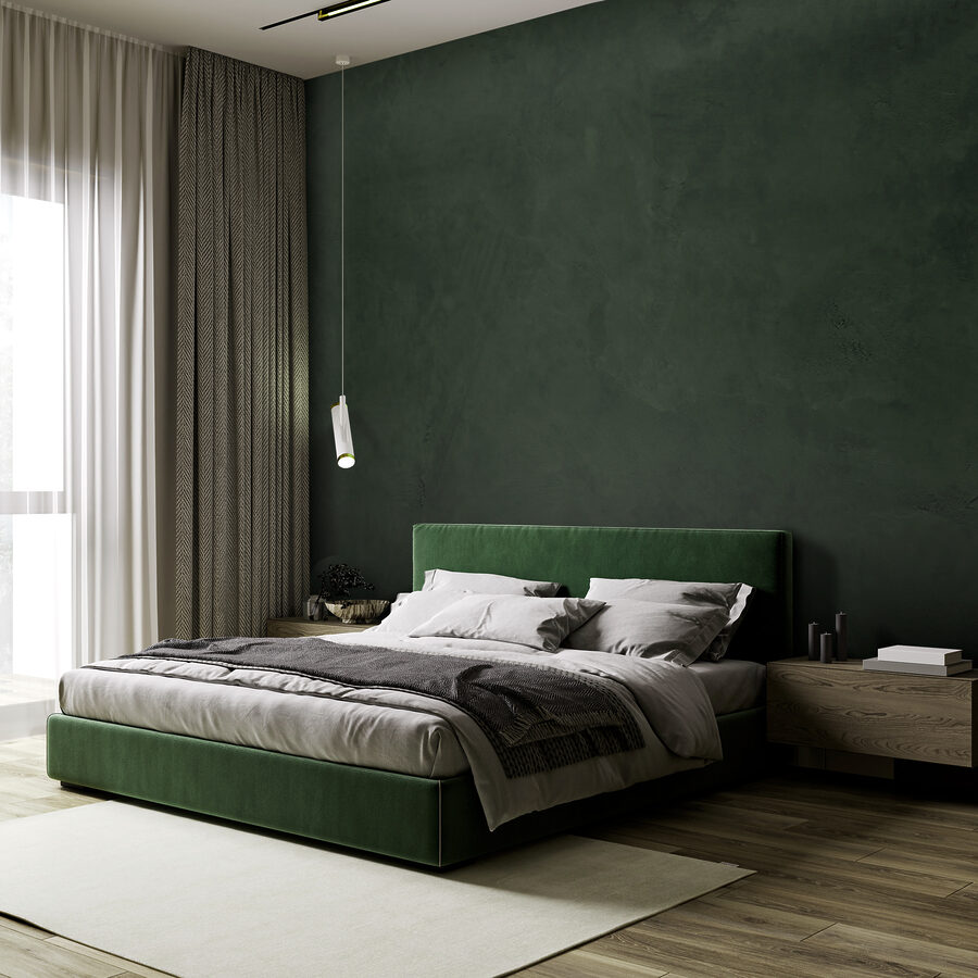 Pared verde oscuro con bordes rugosos