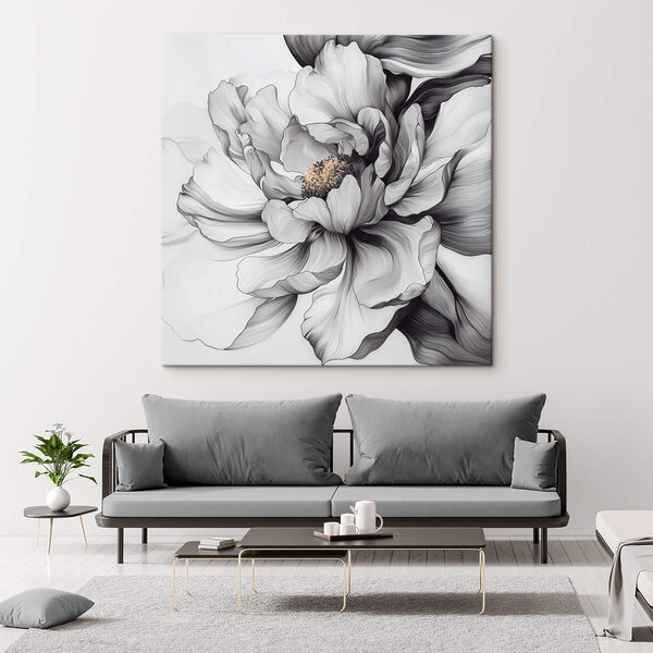 Elegant floral design in monochrome hues