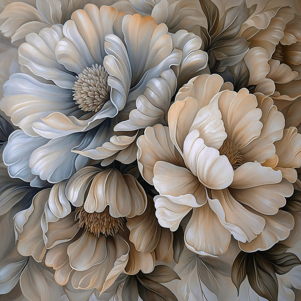 Delicate blooms in soft hues