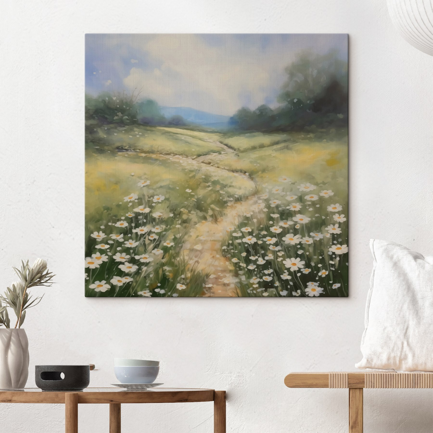 Painting of a path through a field of flowers Painting of a path through a field of flowers