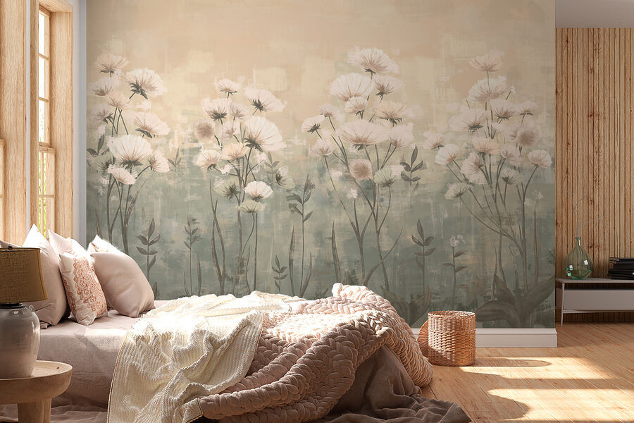 Delicadas flores en tonos suaves