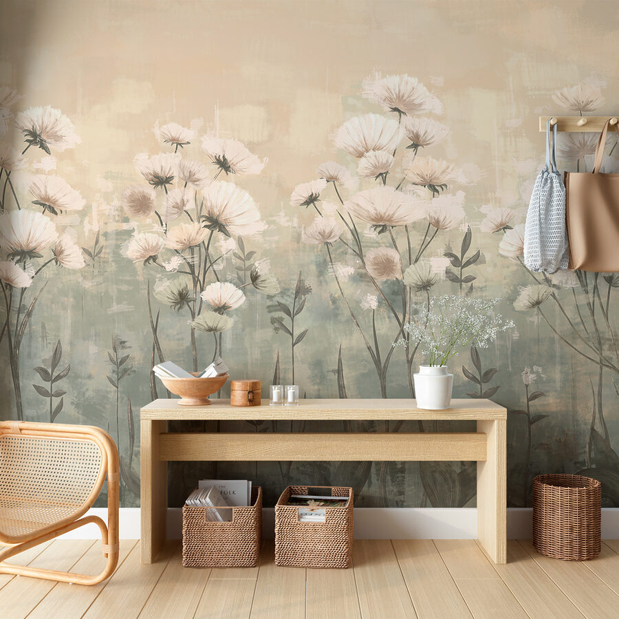 Delicadas flores en tonos suaves