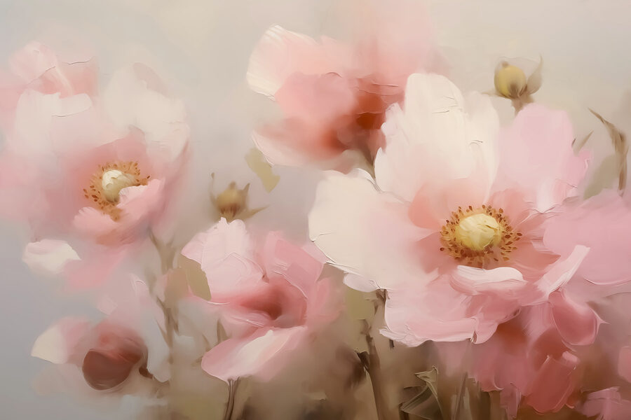 Delicadas flores en tonos suaves