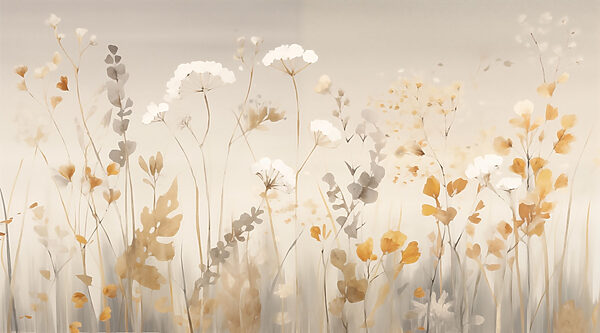 Painting of flowers and leaves Painting of flowers and leaves