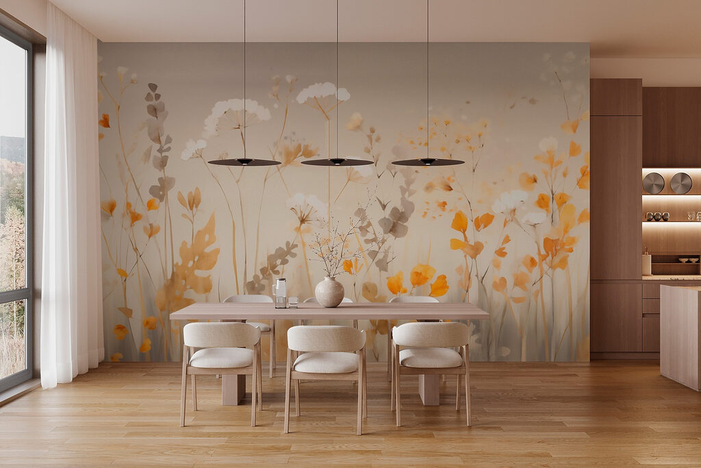 Painting of flowers and leaves Painting of flowers and leaves