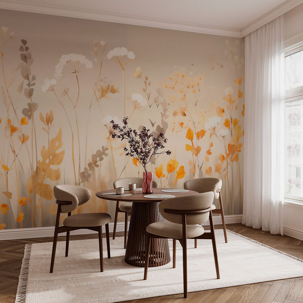 Painting of flowers and leaves Painting of flowers and leaves