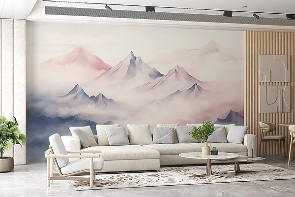 Mountain range with clouds