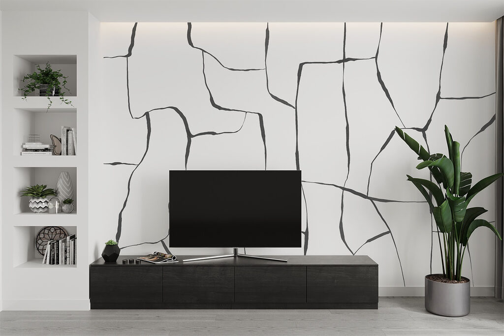 White surface with black lines