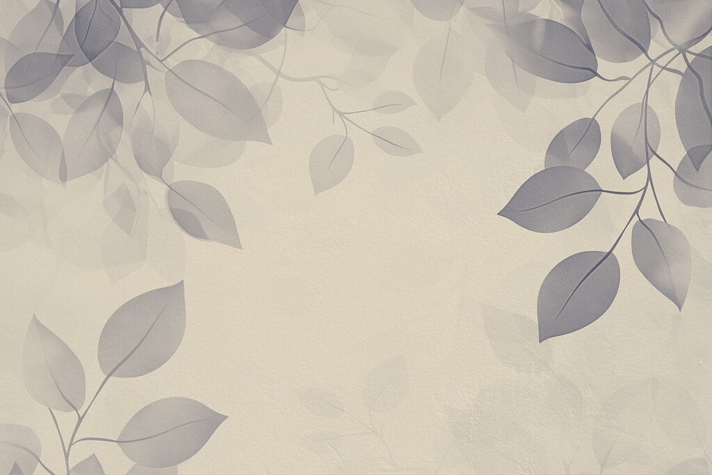 White background with leaves