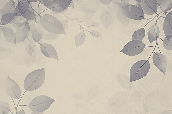 White background with leaves