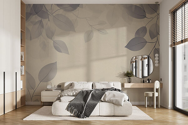 White background with leaves