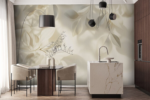 White leaves on a white surface White leaves on a white surface