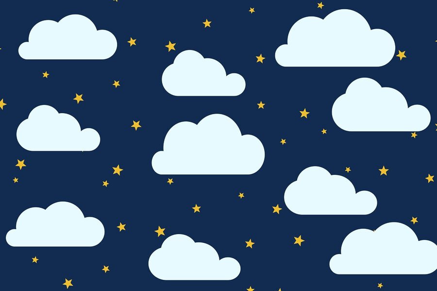 Patrón de nubes y estrellas