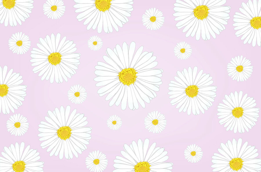 Motivo de flores blancas y amarillas