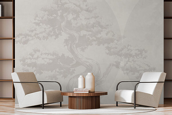 Árbol con tronco curvado y tronco curvado Árbol con tronco curvado y tronco curvado