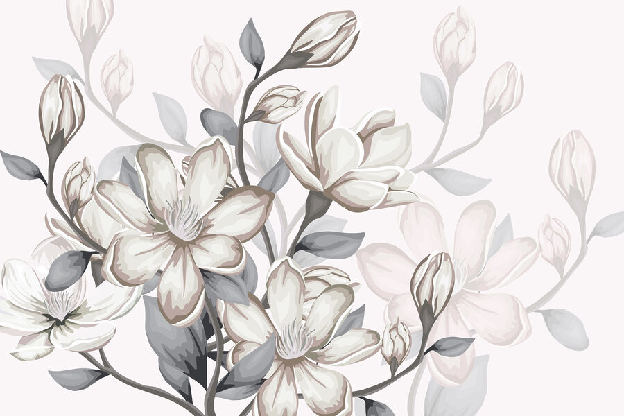 Delicadas flores en tonos suaves