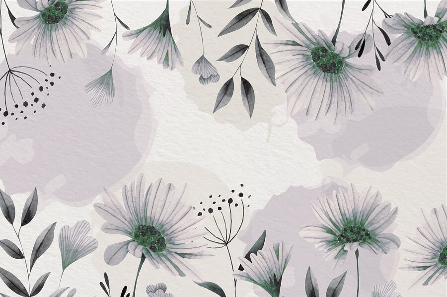 Fotomurales Delicado diseño floral en acuarela - Imagen 3