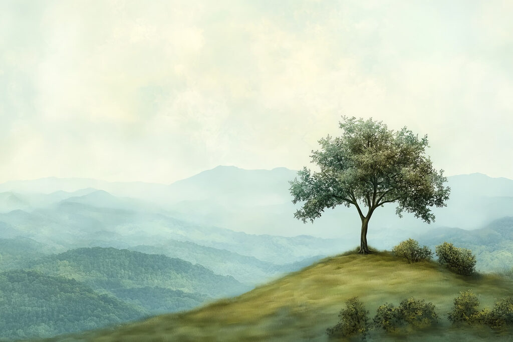 Tree on a hill
