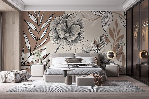 Diseño artístico de líneas florales Diseño artístico de líneas florales