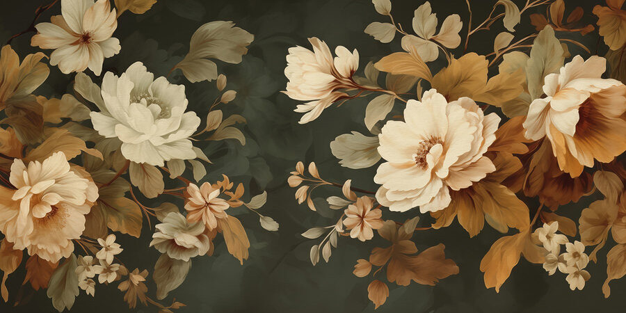 Elegante arreglo floral sobre fondo oscuro