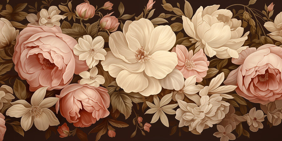 Exuberantes flores en suaves tonos pastel