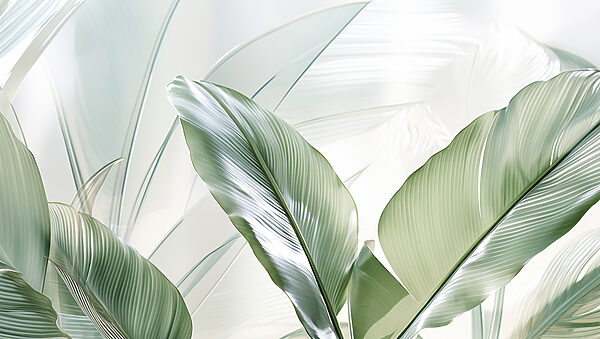 Hojas verdes naturales bajo una luz suave Hojas verdes naturales bajo una luz suave