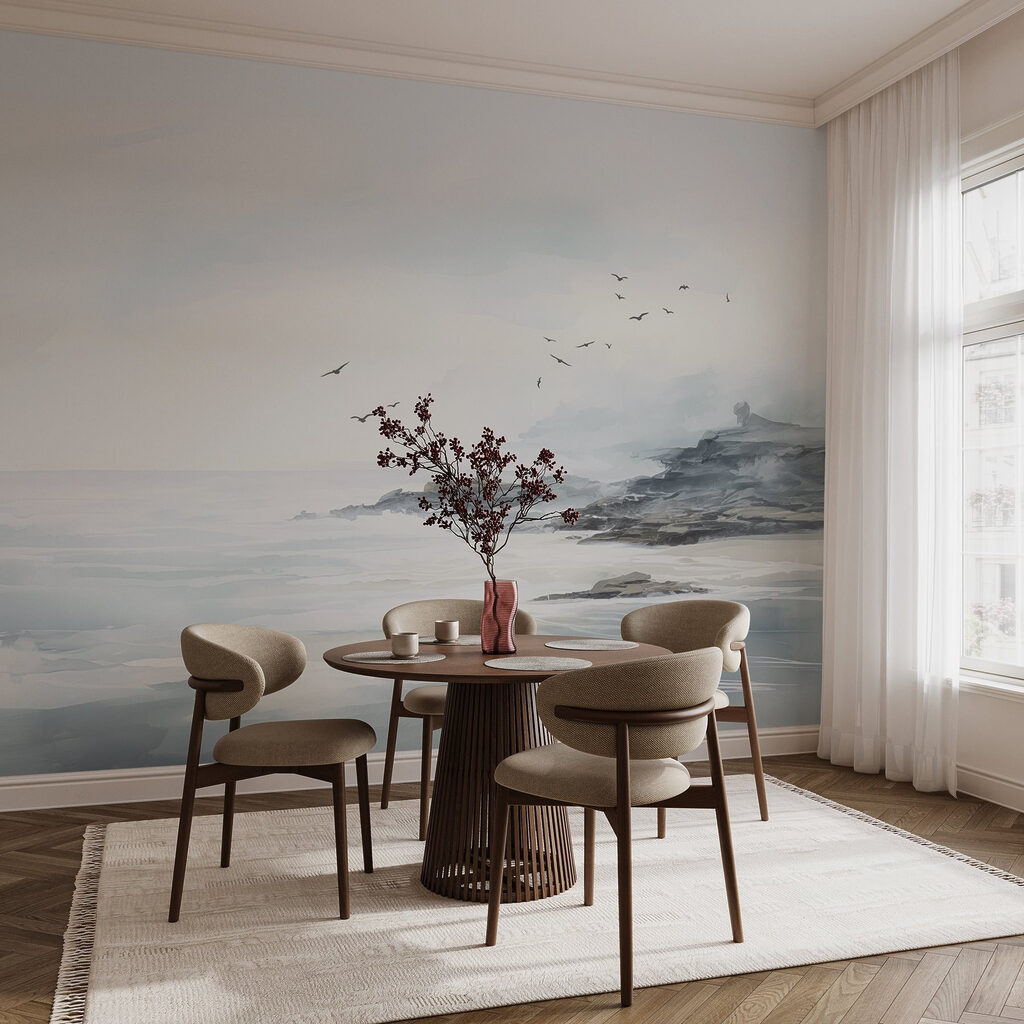 Birds flying over a rocky beach Birds flying over a rocky beach