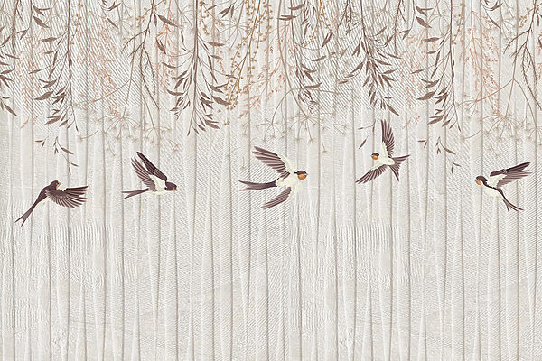 Papel pintado con pájaros volando Papel pintado con pájaros volando