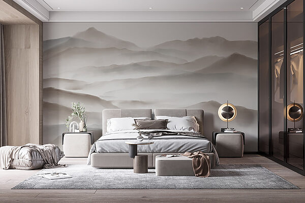 Fotomurales Fotomurales Paisaje brumoso de colinas (SKU: w08602)