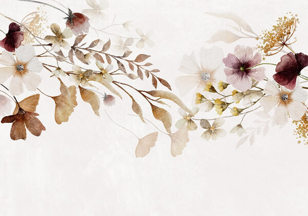 Painting of flowers and leaves