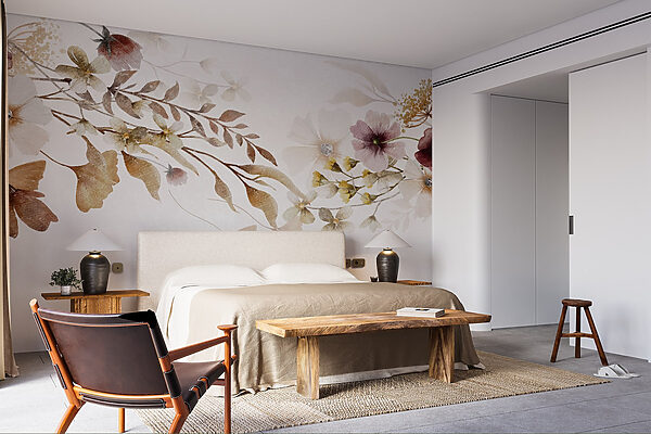 Painting of flowers and leaves