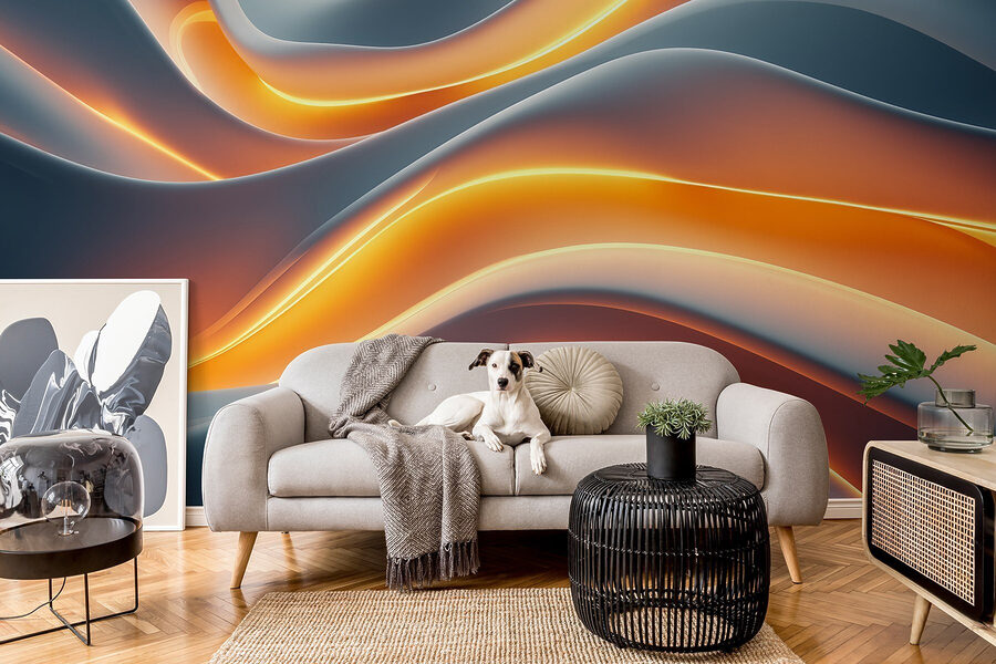 Ondas fluidas de colores suaves.