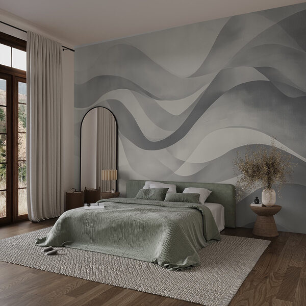 Fondo gris y blanco con líneas onduladas Fondo gris y blanco con líneas onduladas
