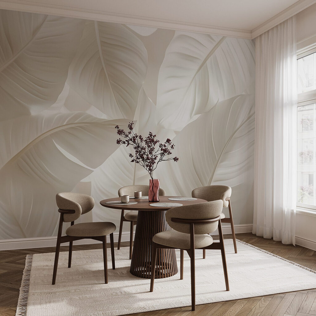 Delicate leaves in soft hues