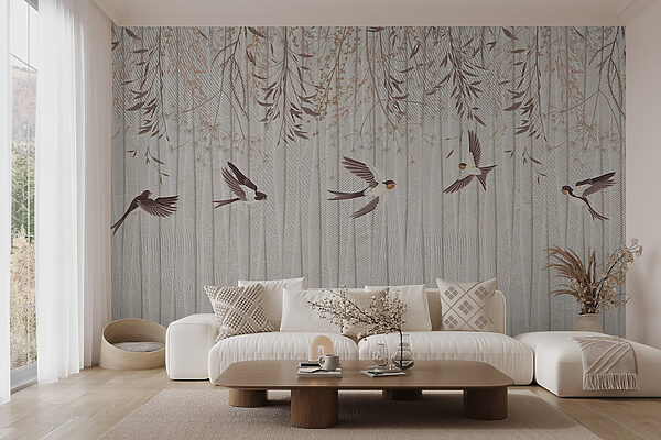 Papel pintado con pájaros volando Papel pintado con pájaros volando