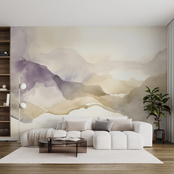 Fotomurales Fotomurales Acuarela de montañas (SKU: w08595)